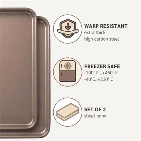 15-inch Baking Sheets Nonstick 2-Pack |Cookie Sheets Nonstick Carbon Steel 15x10 - Picture 6 of 6